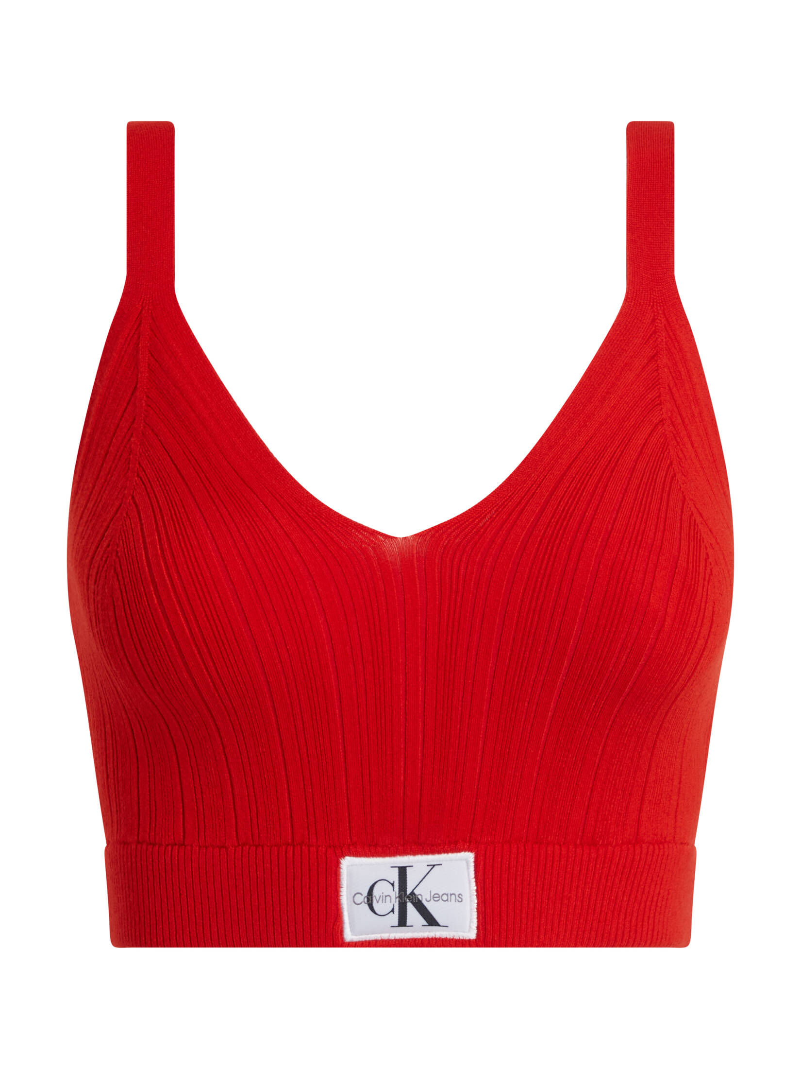 CALVIN KLEIN JEANS| Damen Top BRALETTE aus geripptem Lyocell