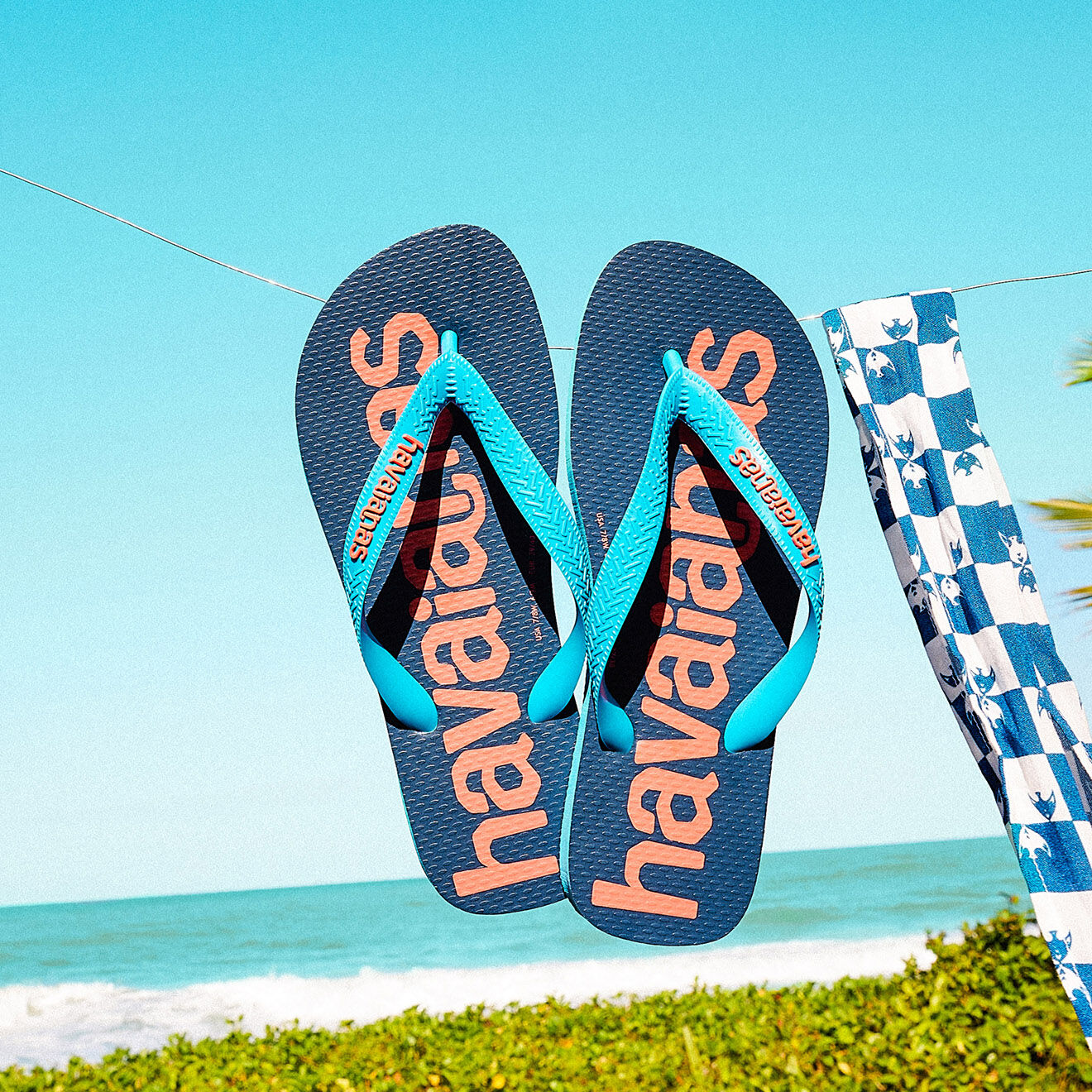 Havaianas Tongs Top Logomania 2 bleu/rouge