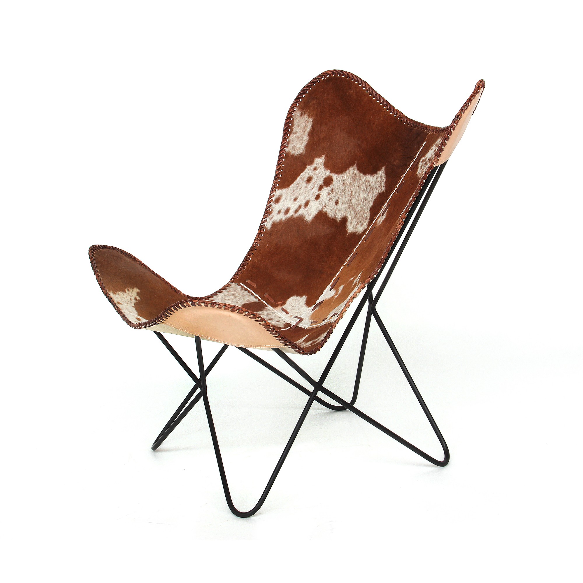 Lounger 'Mark', braun-weiß, T 70 cm, B 76 cm, H 92 cm von fischer's lagerhaus