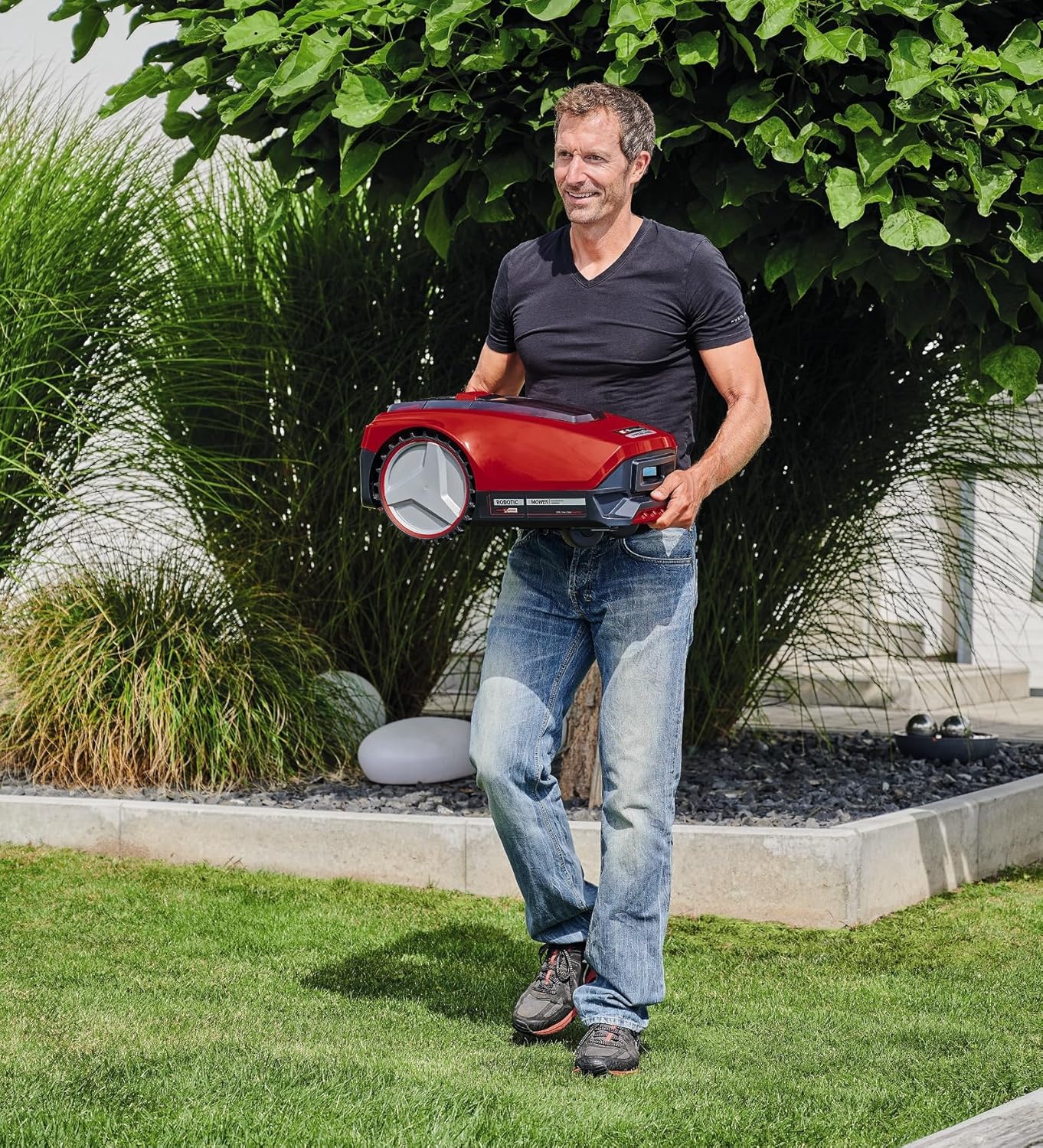 Einhell Mähroboter FREELEXO 550 Kit Power X-Change (18V, bis 35% Steigung, Stoß-/Kipp-/Hebe-/Regensensor, inkl. Installations-Kit für 550 m², inkl. 1x 3,0 Ah Akku)