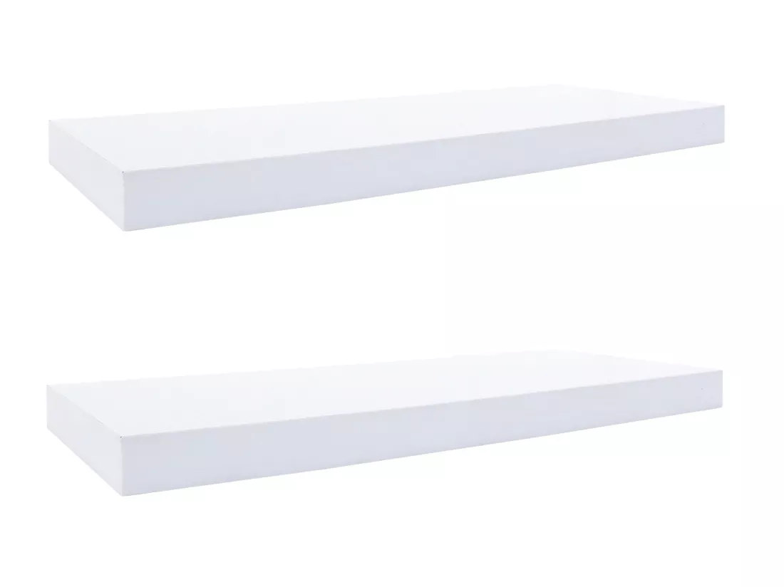 2 Pcs Étagères Murales Étagères Blanc Bois Moderne 3,8x60x25