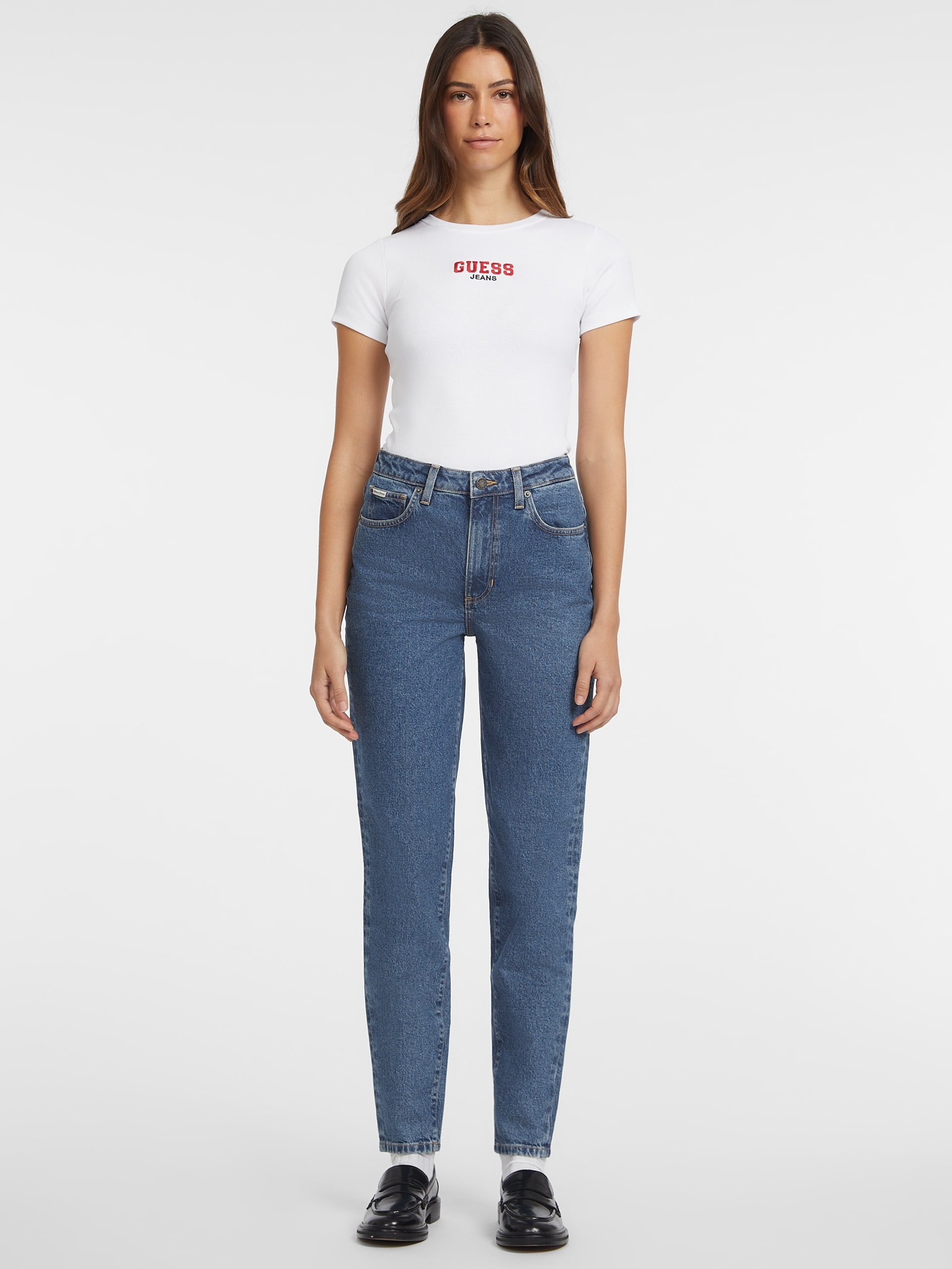 Calça jeans estilo mãe G06