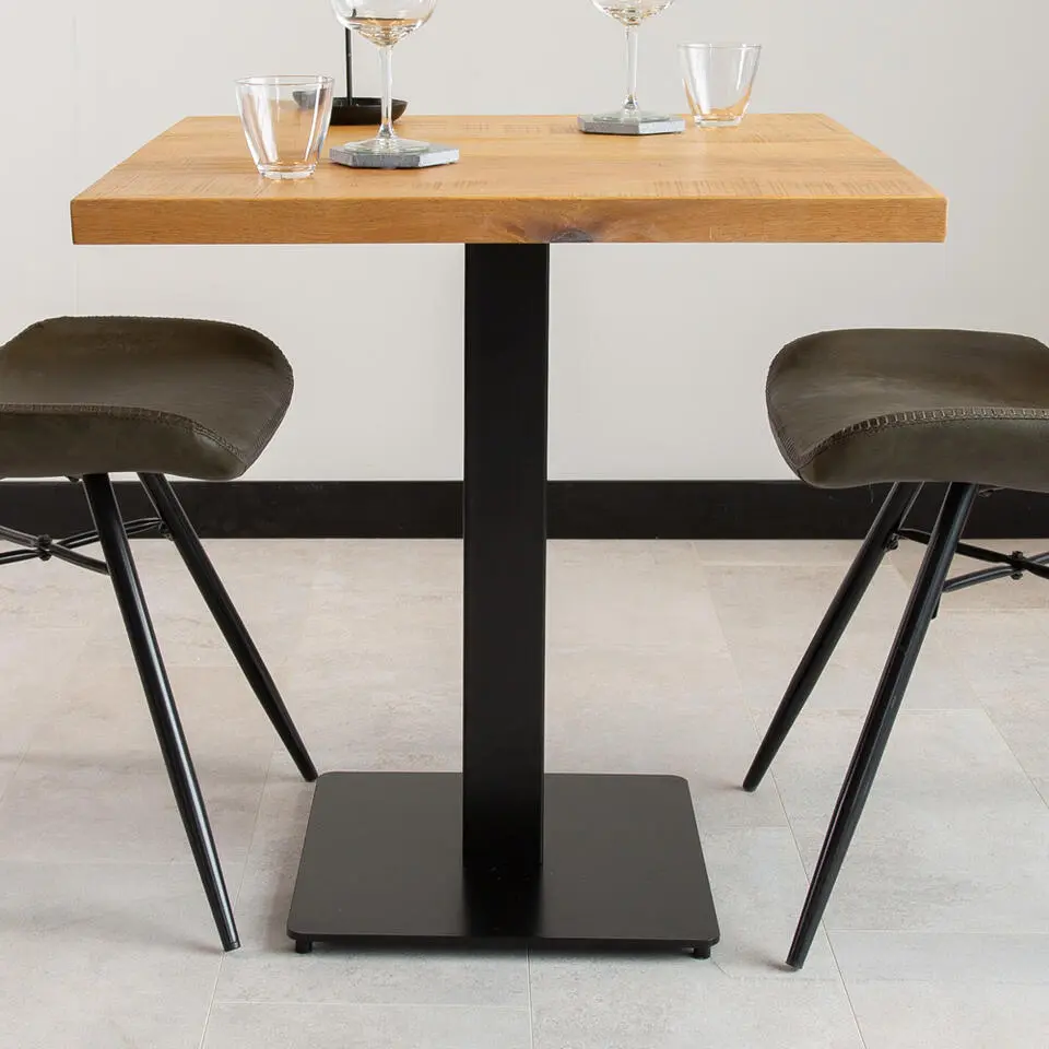 Industriële bistrotafel 60x60 vierkant metaal mangohout 60x60x73 cm