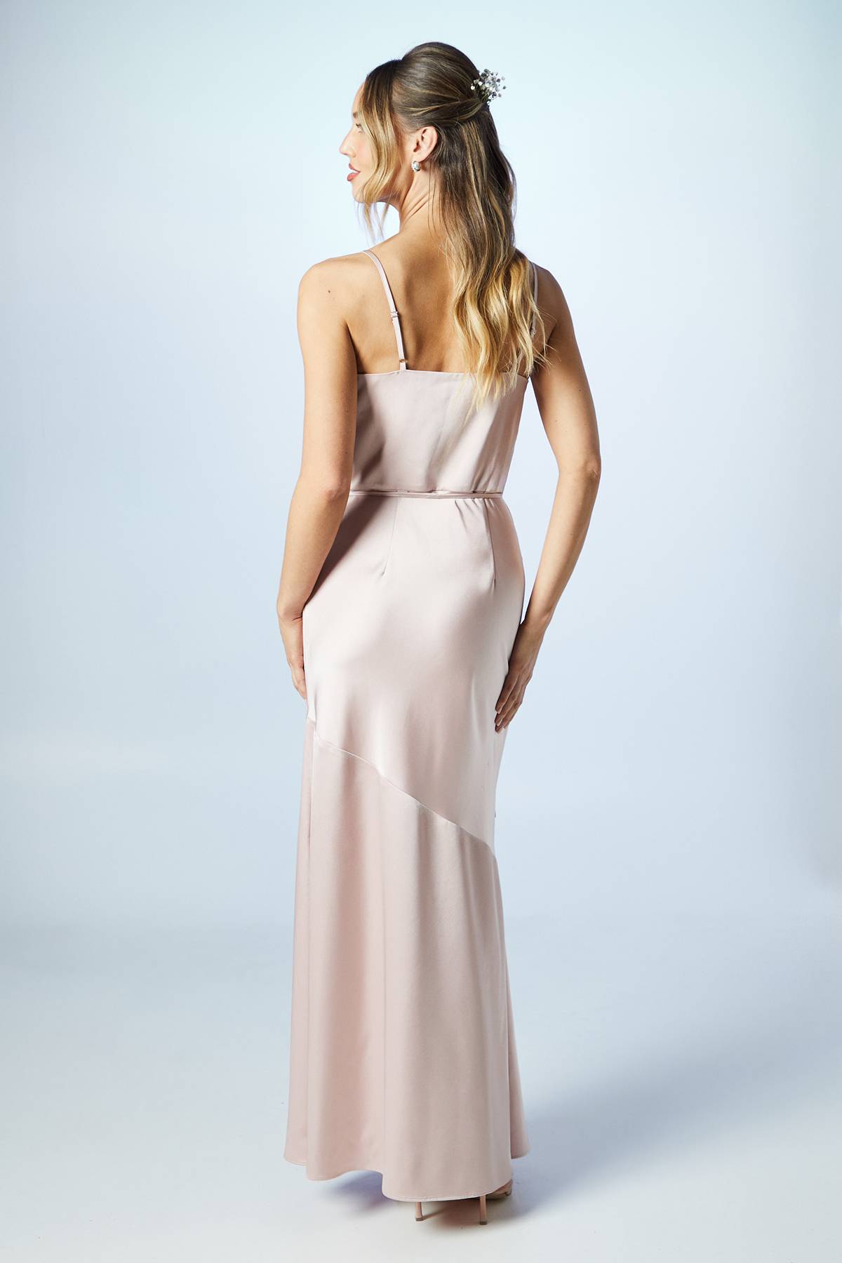 Coast Robe Longue de Demoiselle d'Honneur en Satin à Col Bénitier