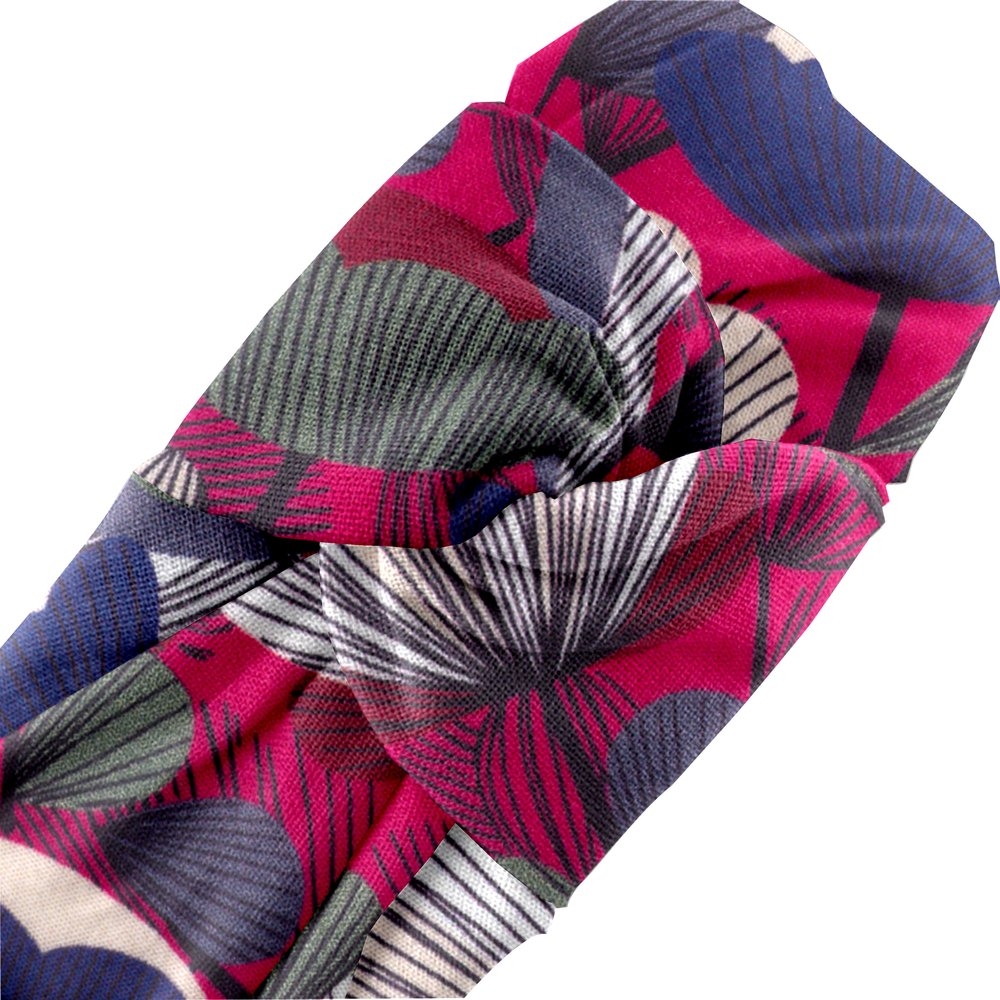 Serre-Tête Large Croisé Pavot Fuchsia