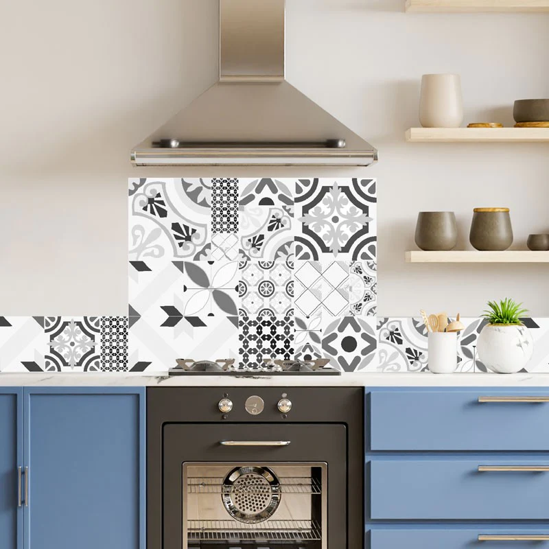 Crédence cuisine Fond de hotte ALU : L 90cm x H 70cm - NAPLES GRIS 99d