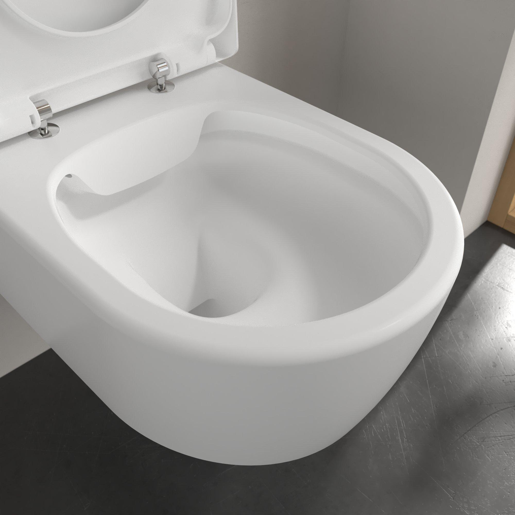 Villeroy & Boch Avento randloos toilet CeramicPlus met softclose zitting wit mat
