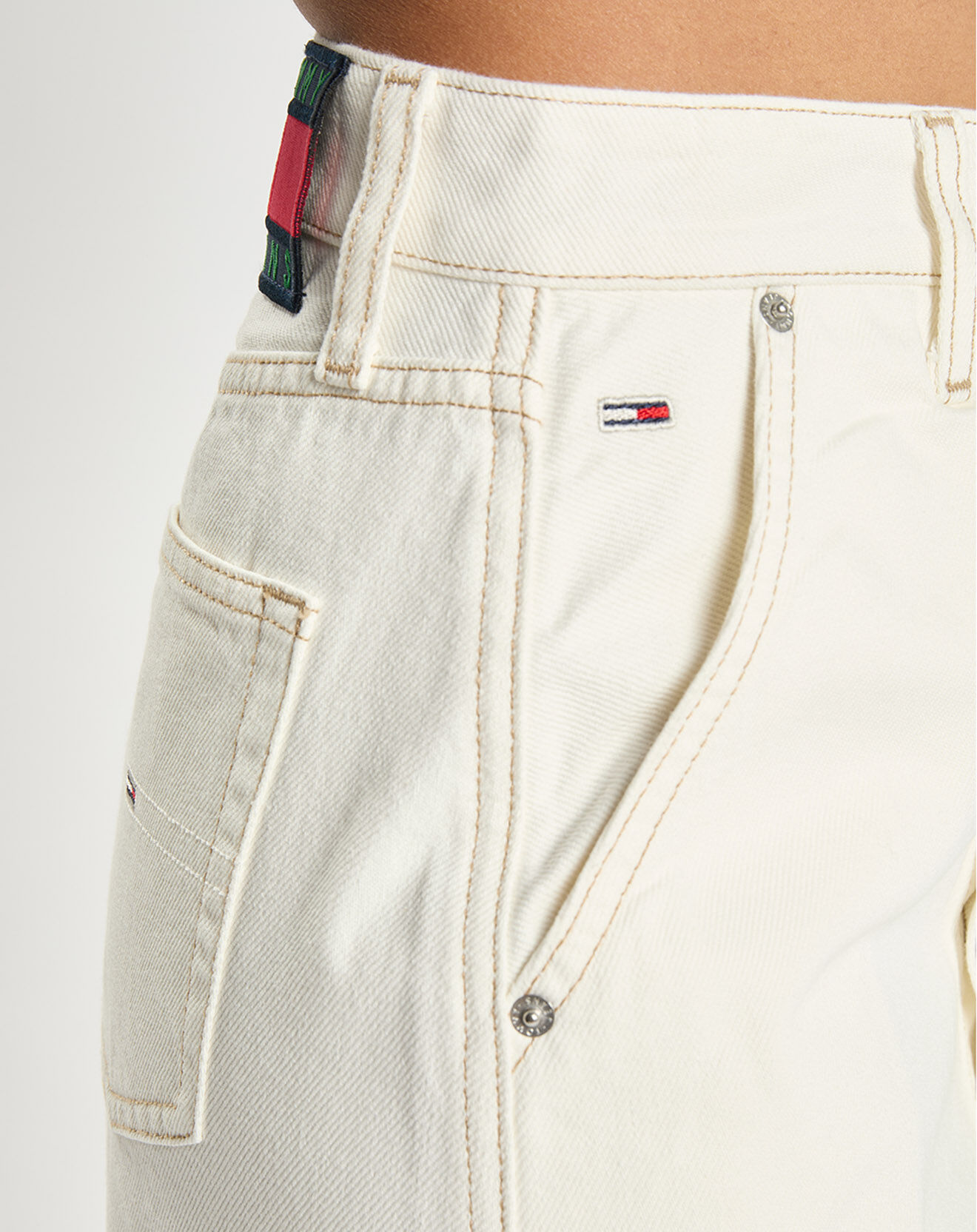 Tommy Jeans Jupe en jean droite a-line écrue