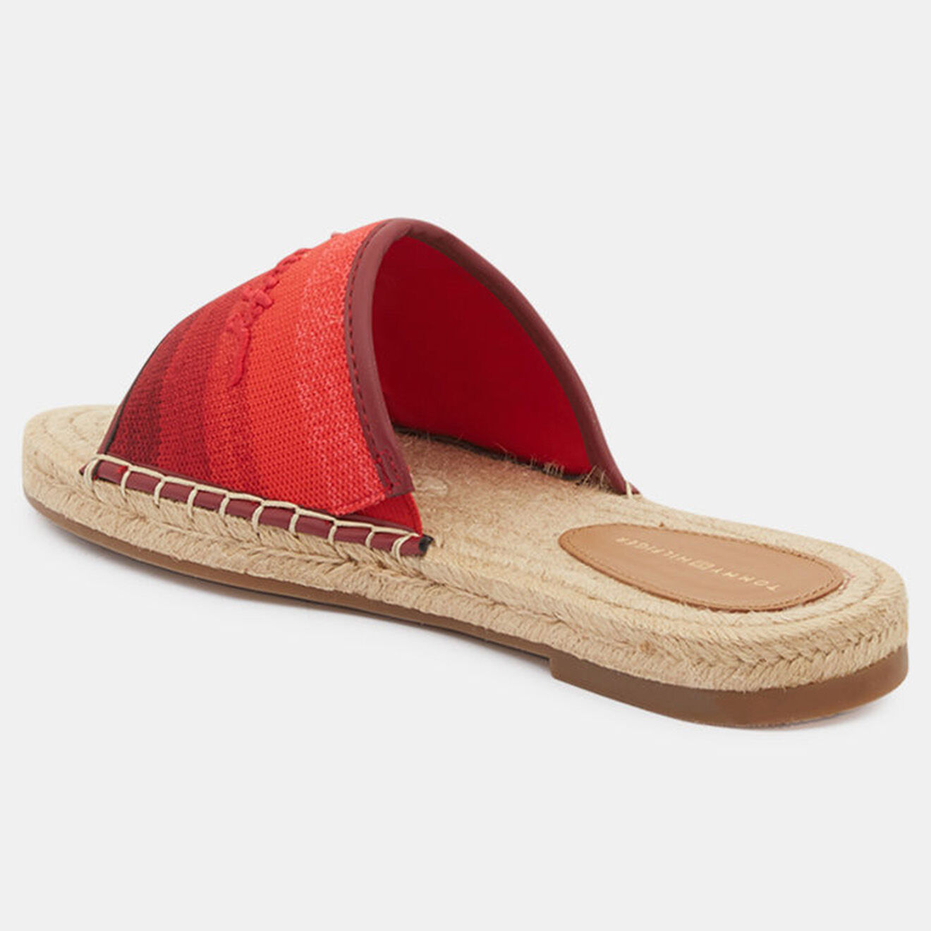 Tommy Hilfiger Mules plates en Toile dégradées rouges