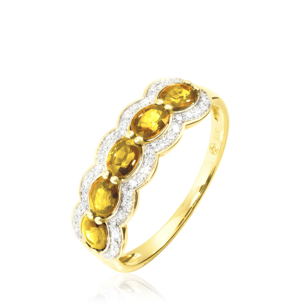 Bague Margaux Or Jaune Citrine Et Diamant
