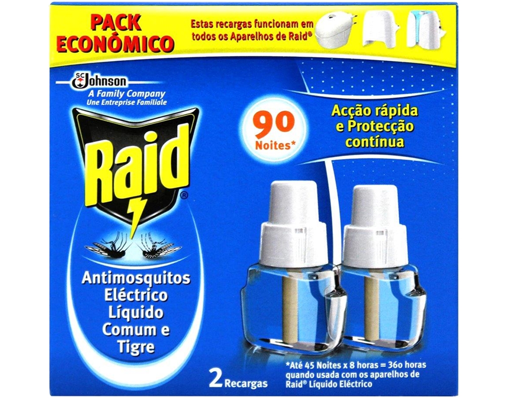INSECTICIDA RAID ELÉTRICO RECARGA LÍQUIDO 2X27ML