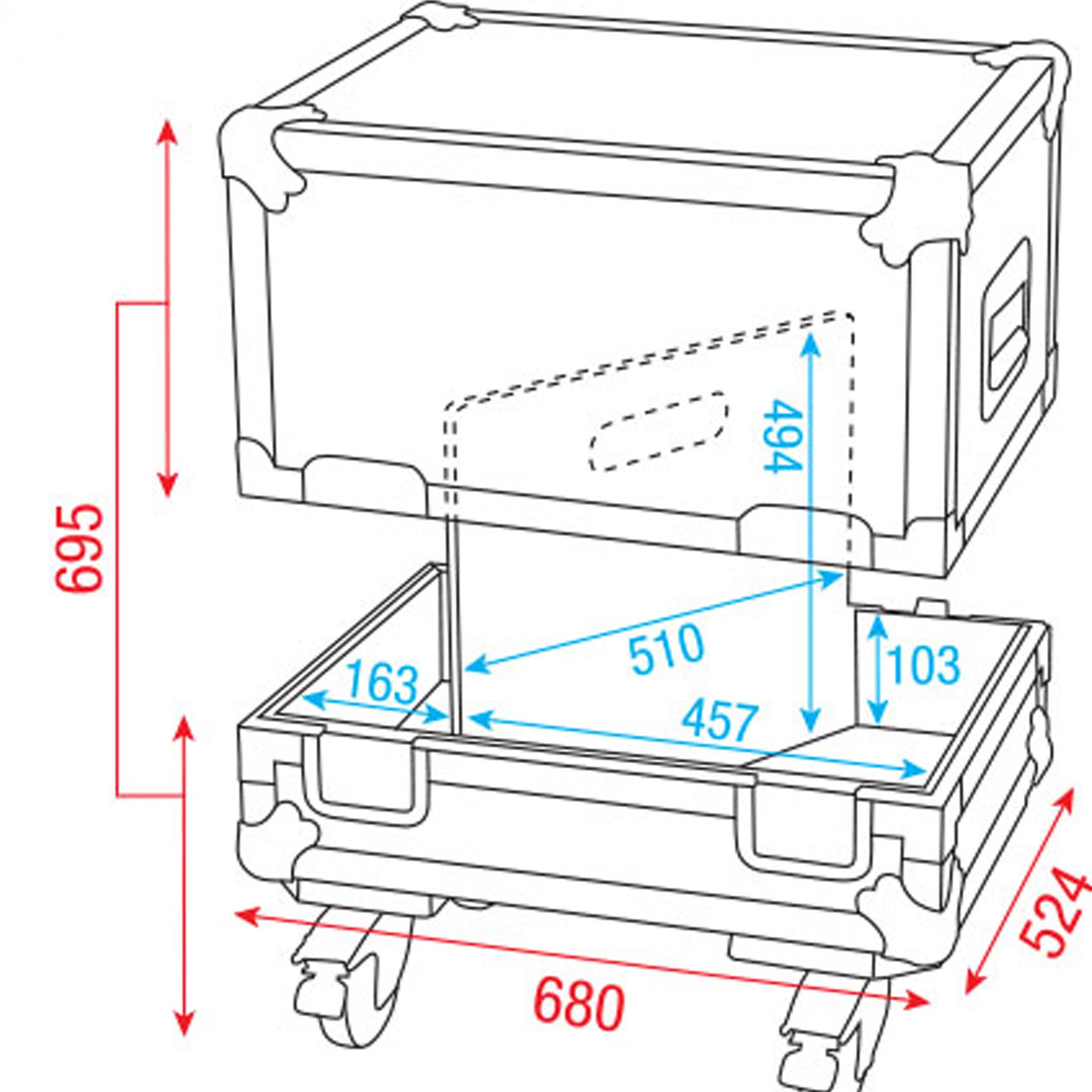 DAP flightcase voor 2x DAP M15 vloermonitoren