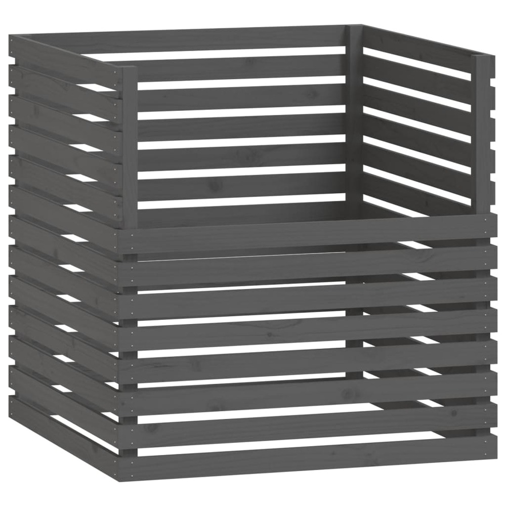 Composteur gris 100x100x102 cm bois massif de pin