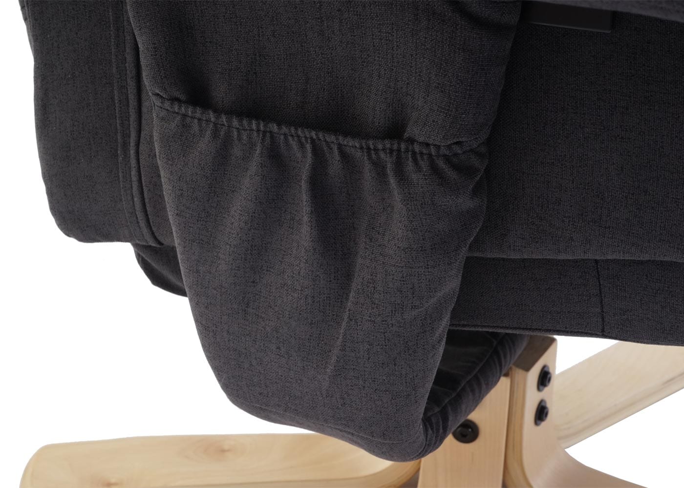 Relaxsessel H56, Fernsehsessel TV-Sessel mit Hocker, Stoff/Textil, MVG-zertifiziert ~ dunkelgrau