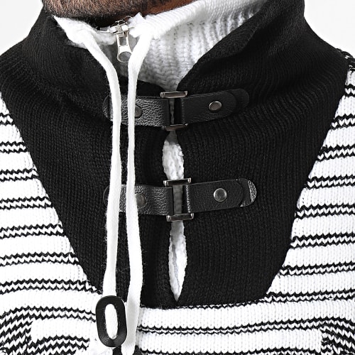 Pull Col Amplified Noir Blanc