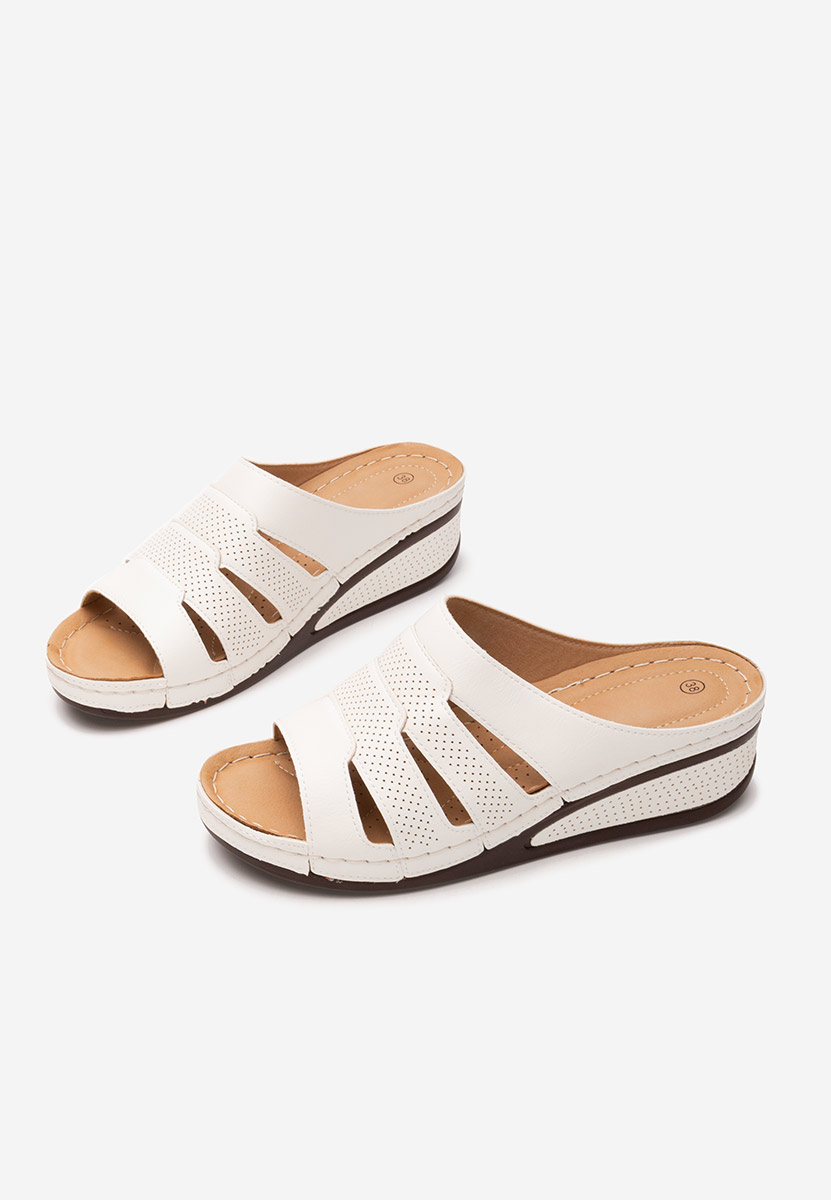 Mules compensées femme blancs Deneen