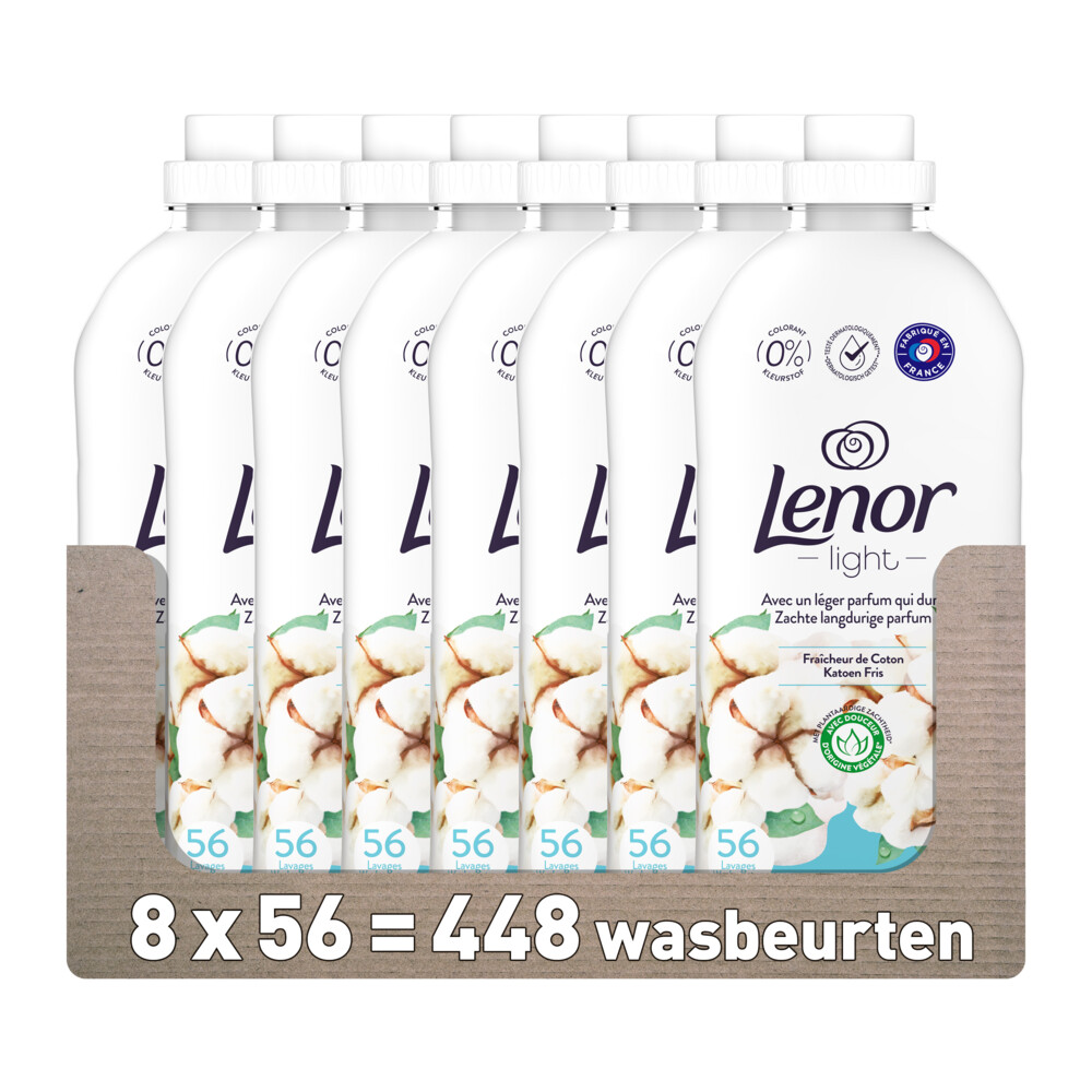 8x Lenor Wasverzachter Katoen Fris 56 Wasbeurten1176 ml