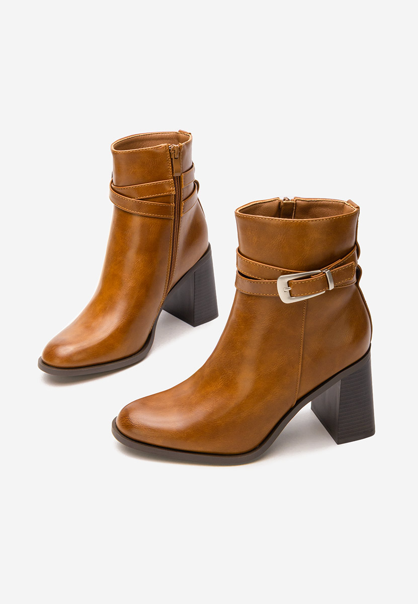 Bottines à gros talon chameau Reica