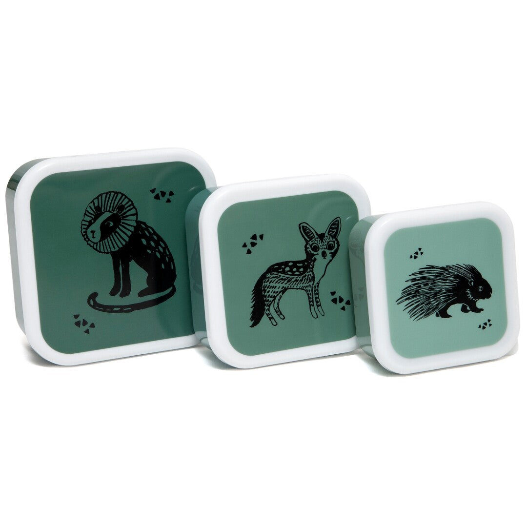 Petit monkey snackdoosjes black animals - salie - 3st