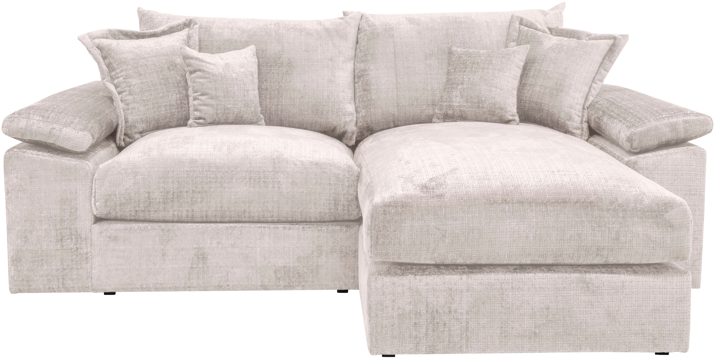 Home affaire Ecksofa »Soft&Cosy XL L-Form, B: 246 cm« Mega-Sofa, Cord oder Chenille-Struktur, mit Federkern & 4 Zierkissen