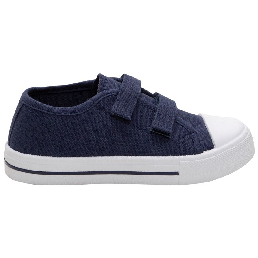 Baskets basses en toile à scratchs - Bleu marine