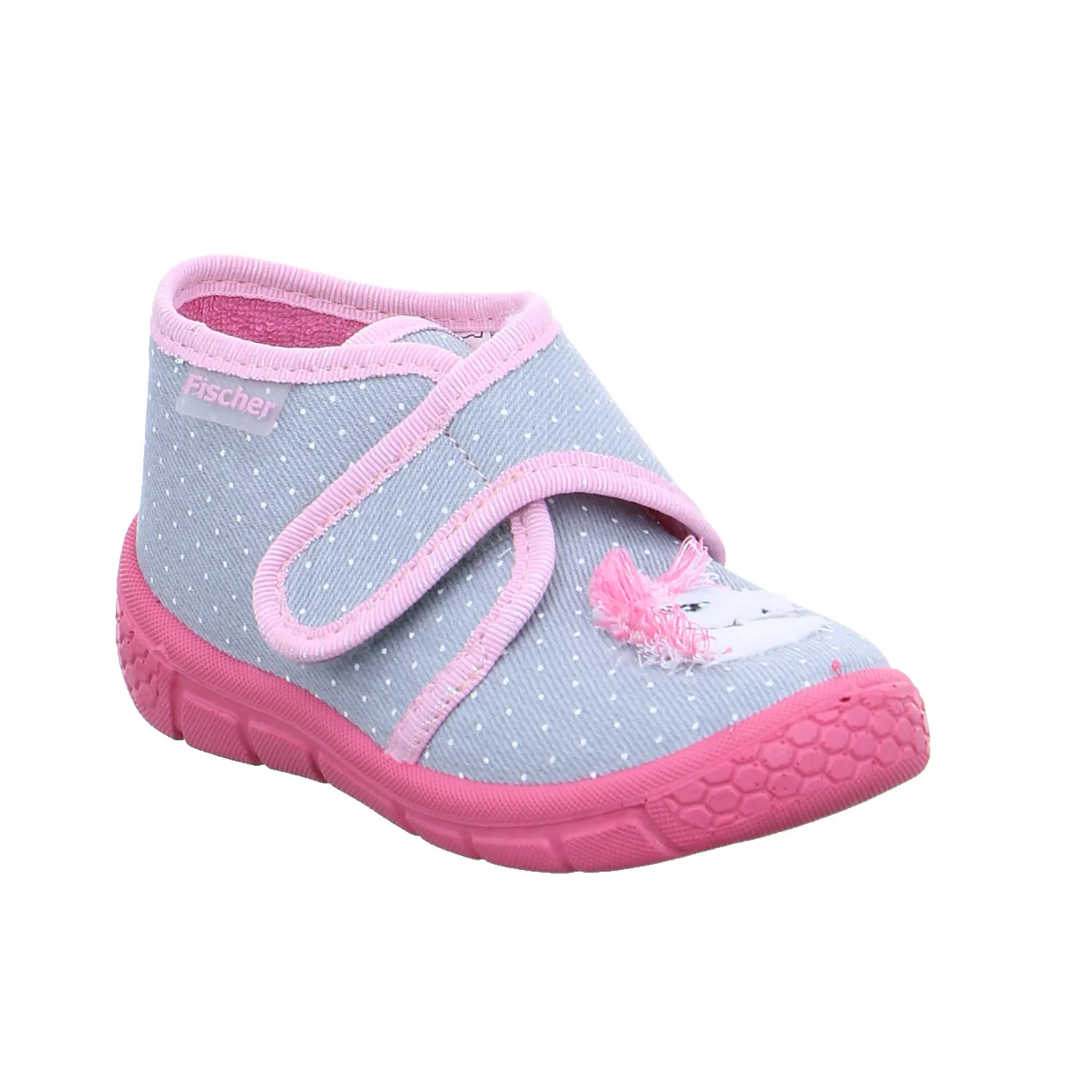 FISCHER Baby-Hausschuh Silber Textil  Mädchen