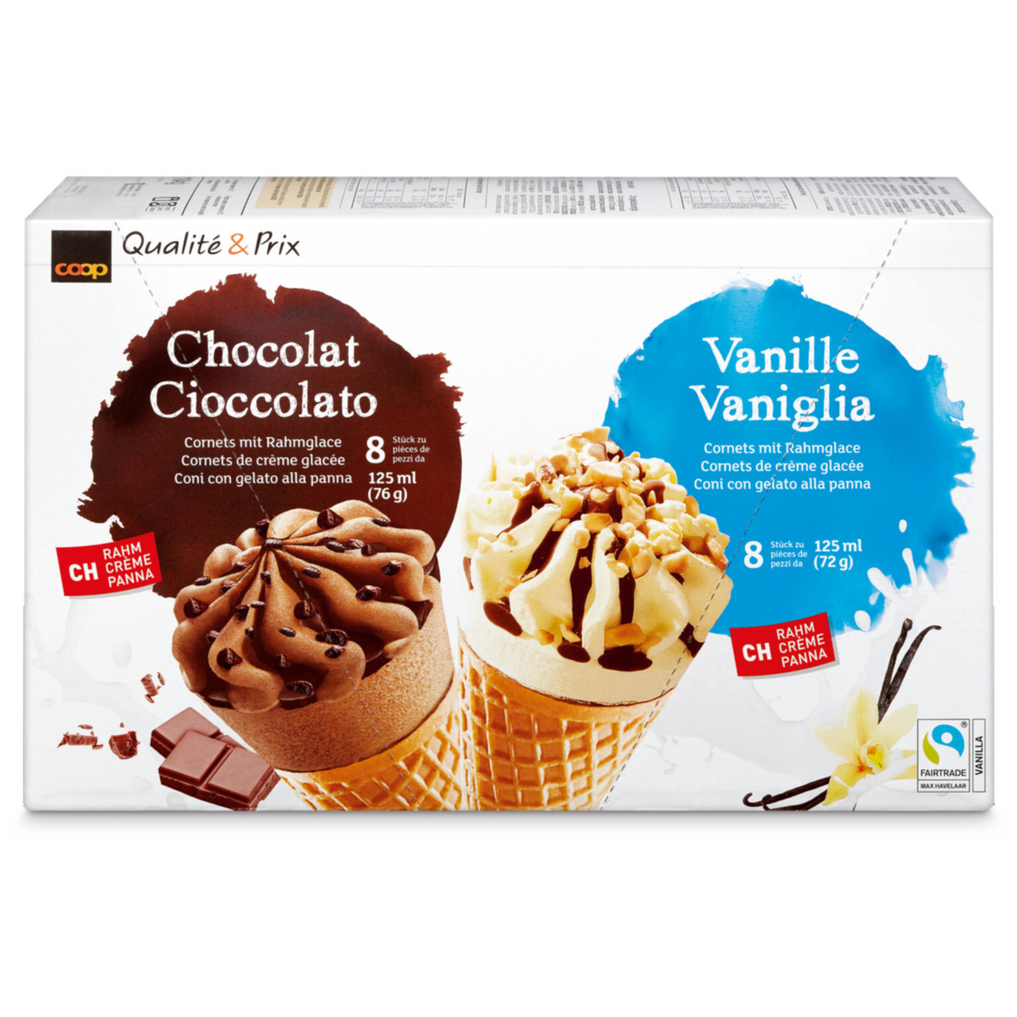 Cornet Chocolat Vanille 16x125ml