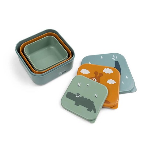 Lot de 3 boîtes à goûter Deer friends Bleu - DONE BY DEER