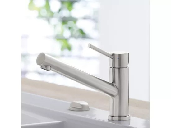 Robinet cuisine rabattable VILLEROY ET BOCH Como window acier massif + nettoyant