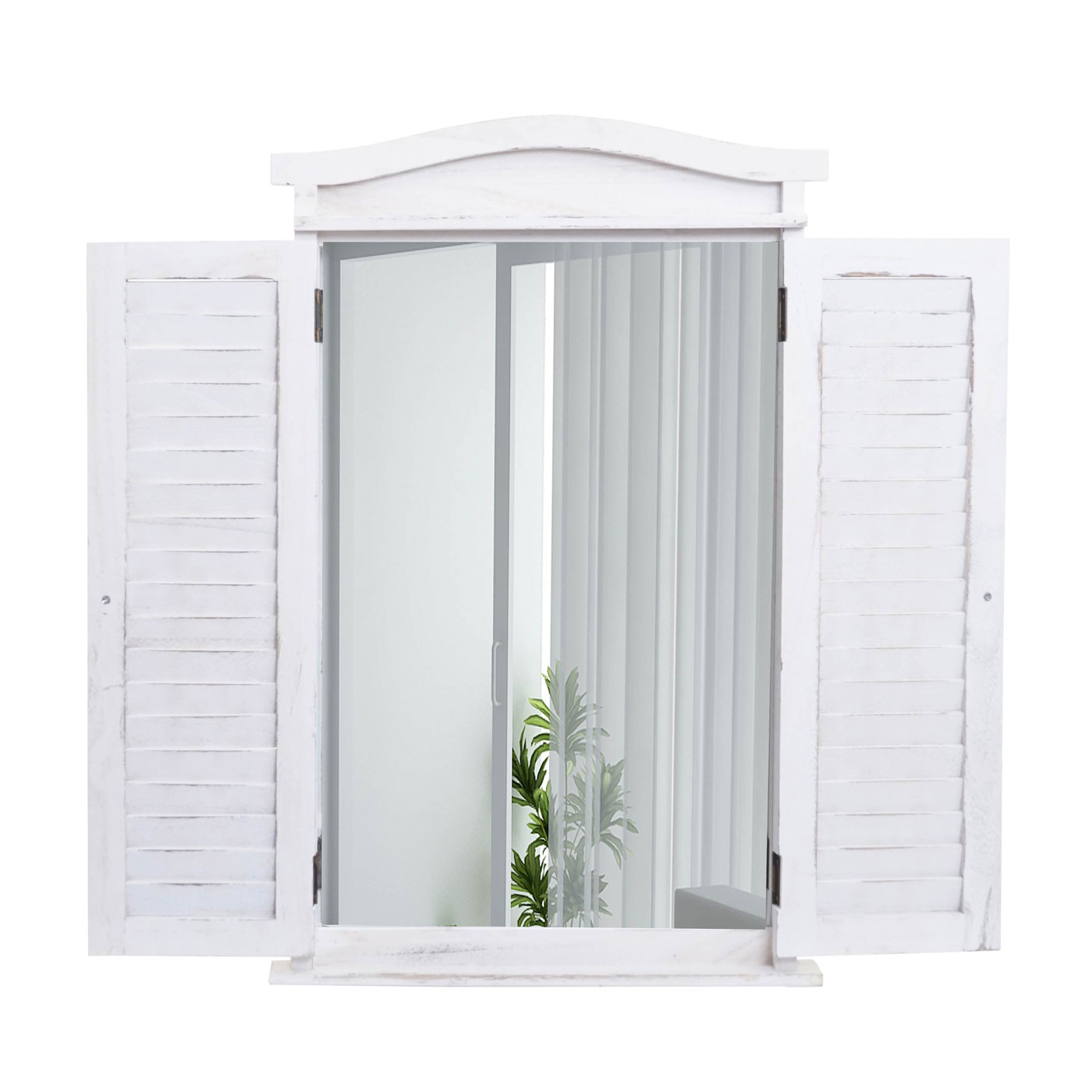 Badezimmerset MCW-H20, Badmöbel-Set Hochschrank Waschbeckenunterschrank Wandspiegel ~ shabby weiß