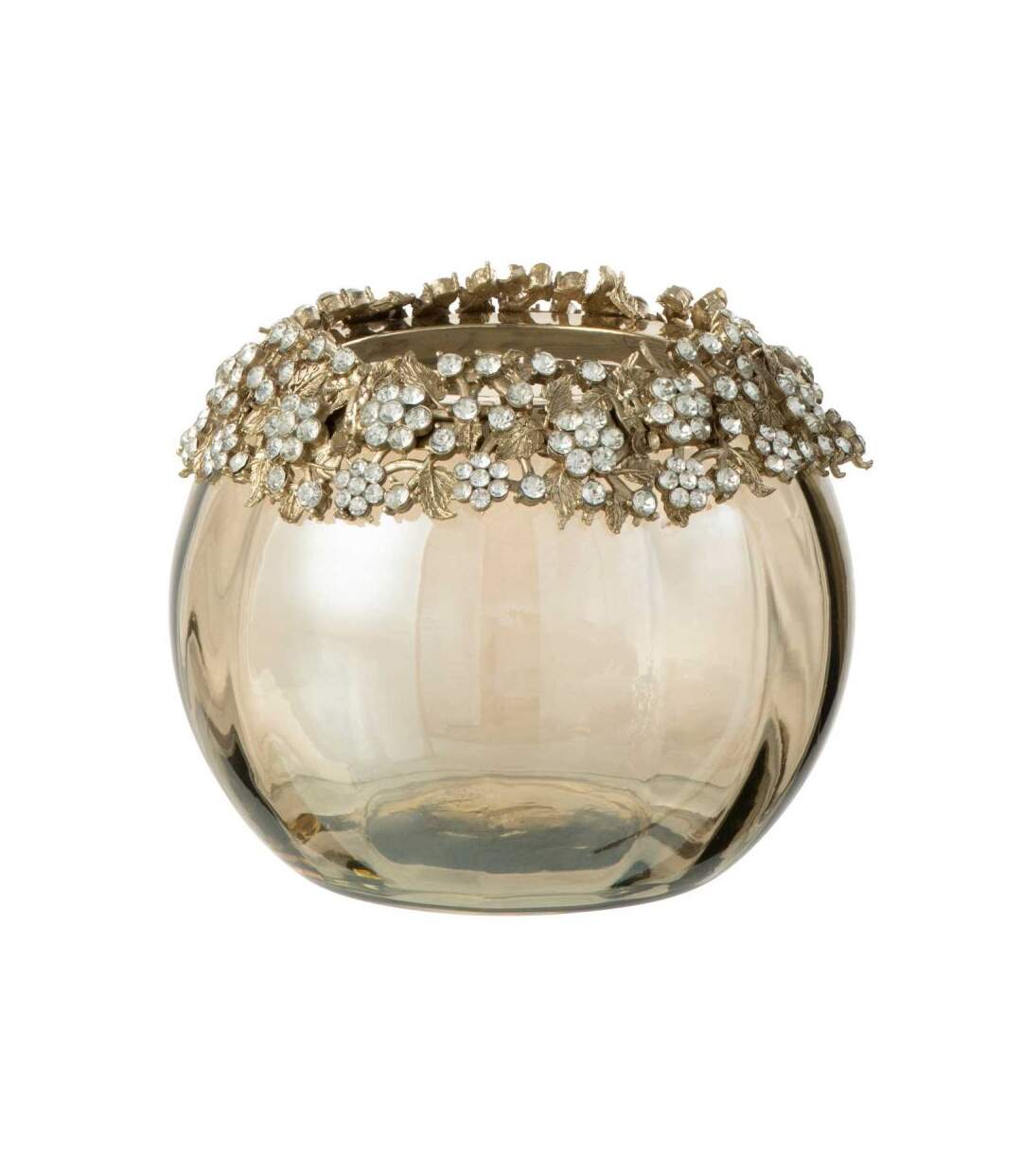 Paris Prix - Photophore En Verre Design vallee 10cm Bronze