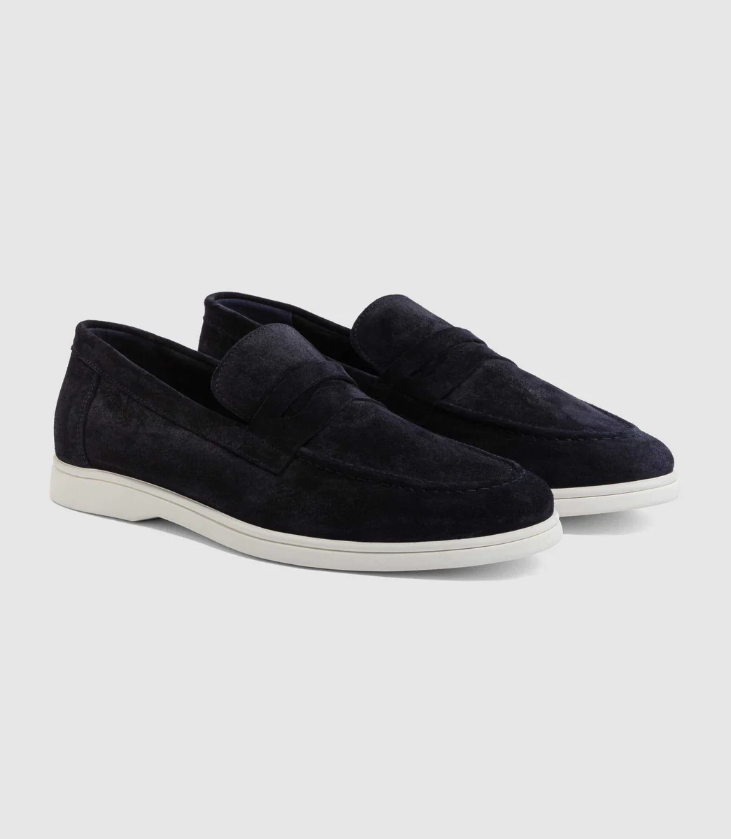 Mocassin en daim marine 
