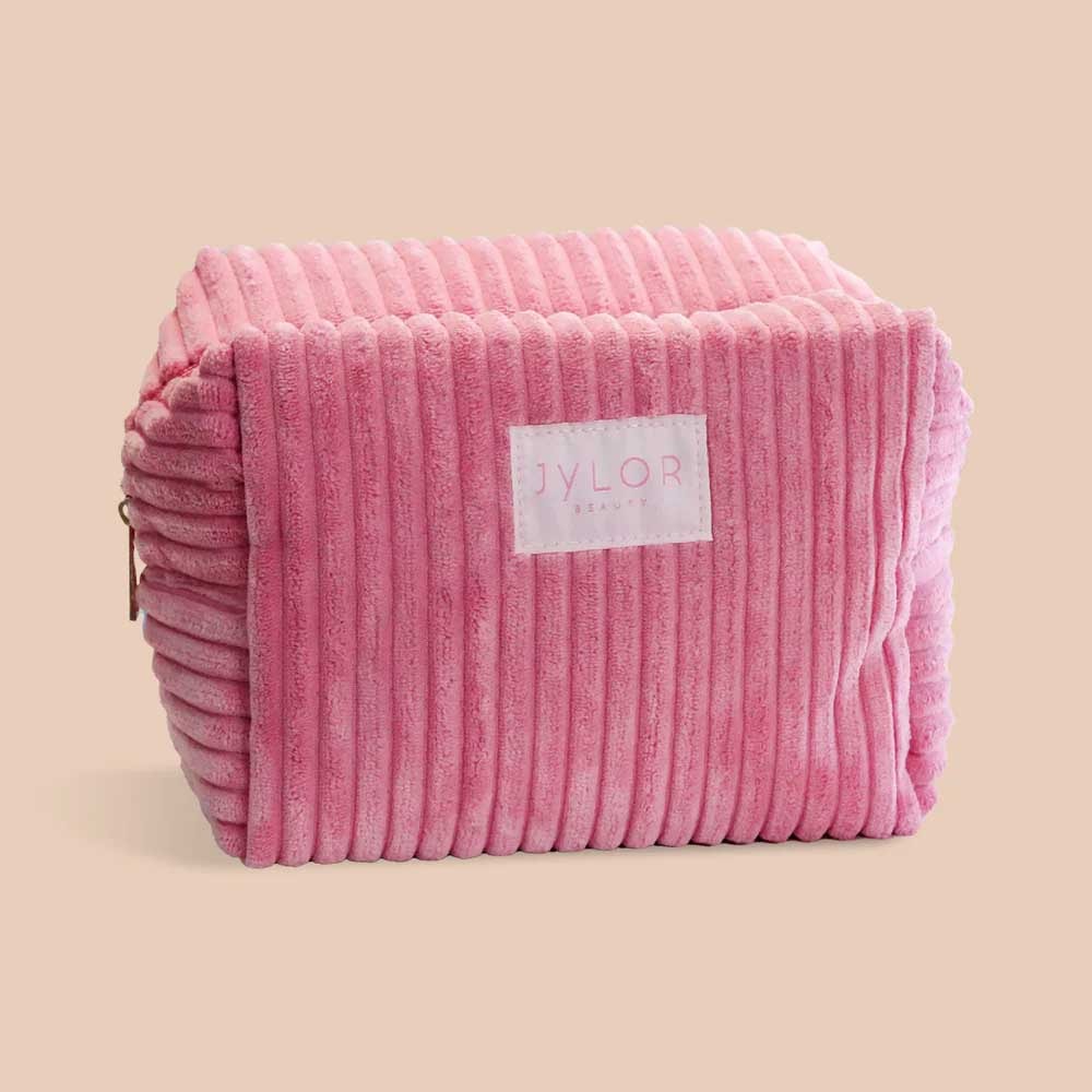 Trousse de toilette - Velours côtelé - Rose