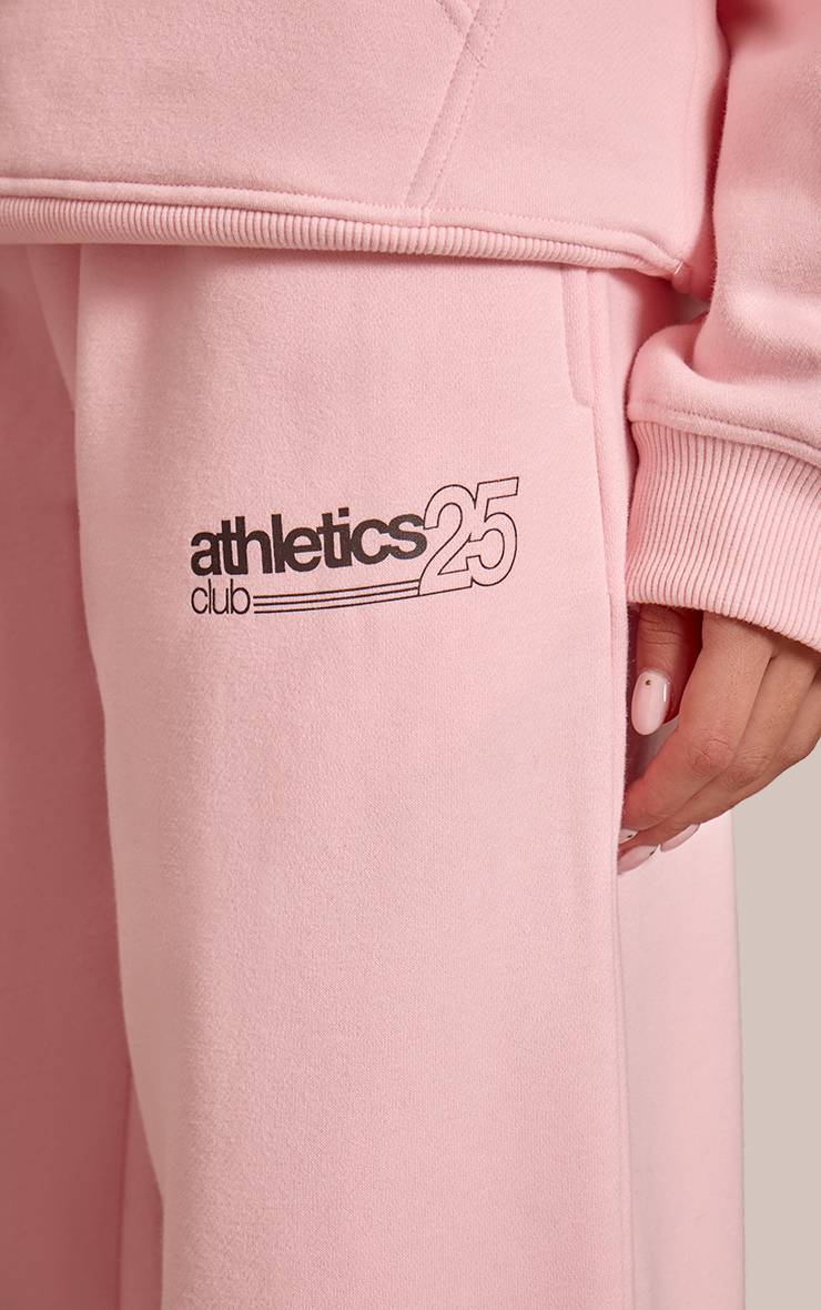Rose Pantalon De Jogging Droit En Molleton De Coton Athletics 25