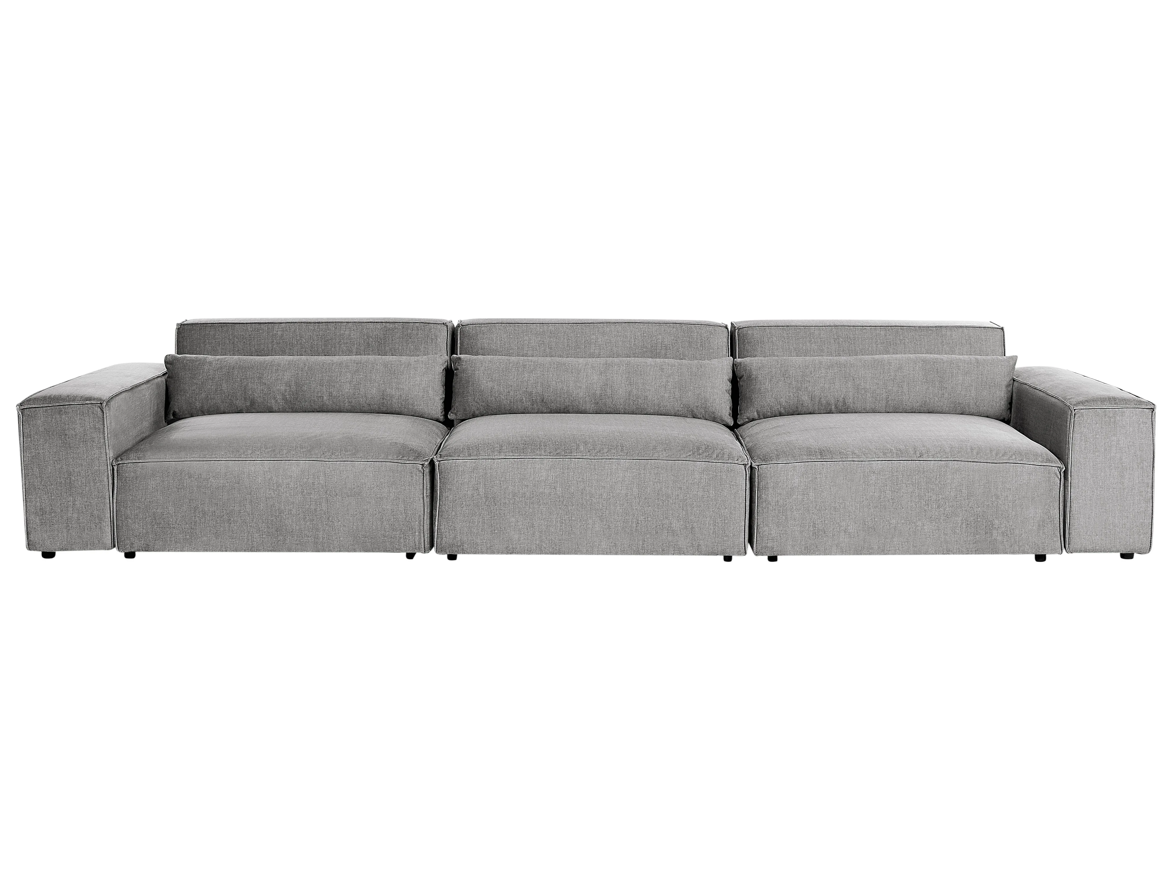 Modulaire bank 3-zits HELLNAR Stof Grijs met ottomaan