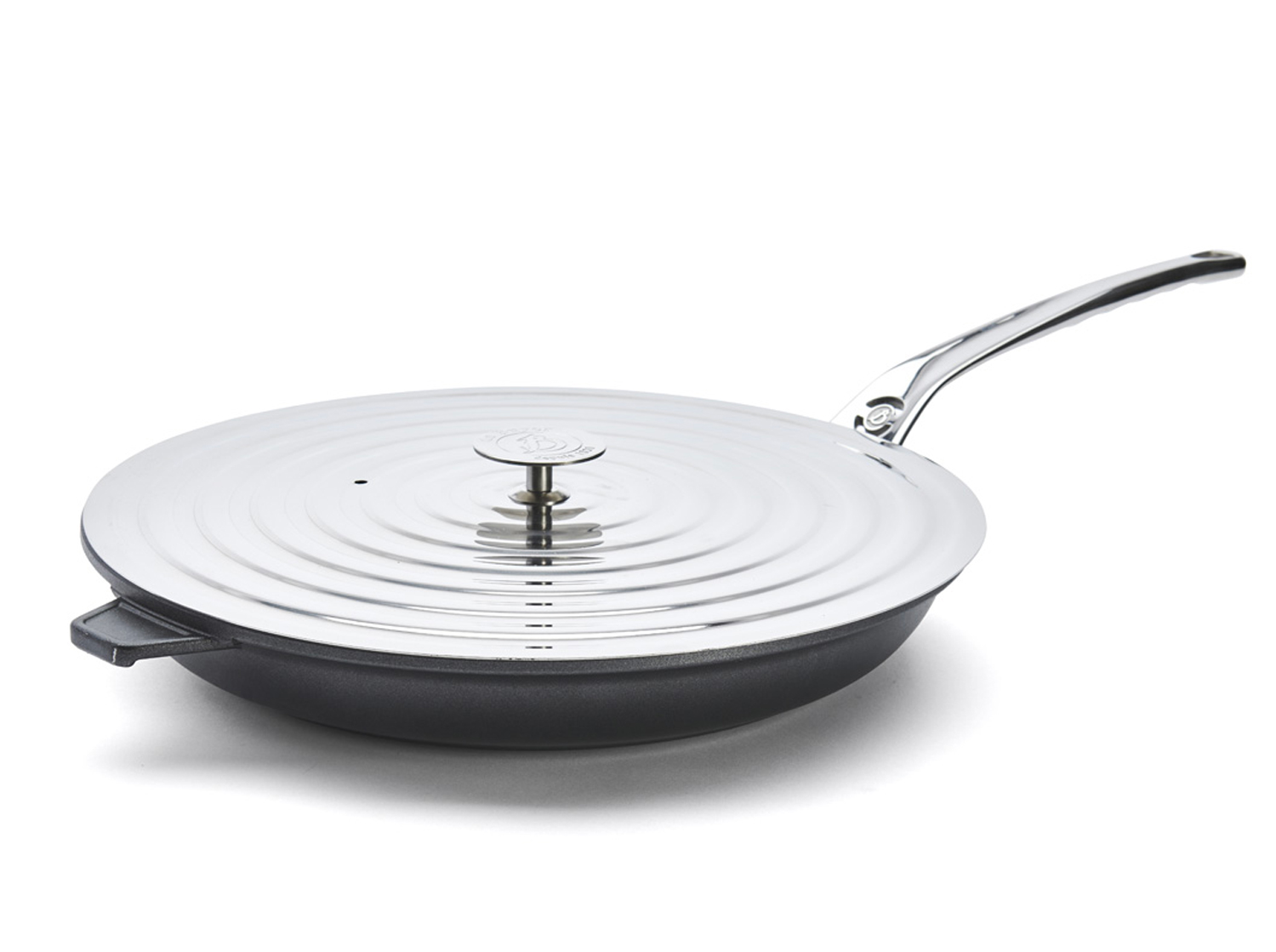 Couvercle universel inox spécial poêle De Buyer