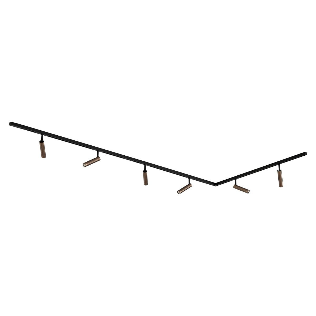 Modern railsysteem met 6 spots donker brons 1-fase - Slimline Uzzy