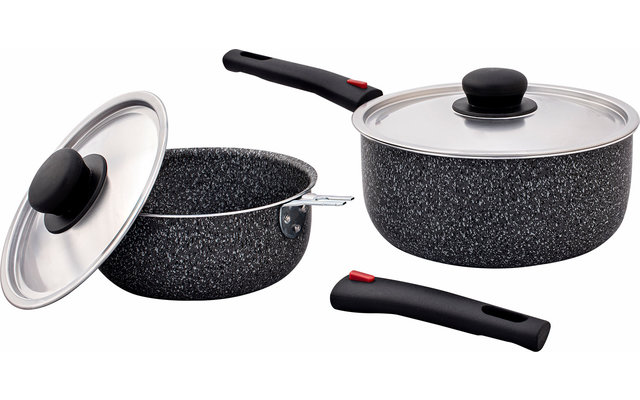 Berger Stone Rock Aluminium Kasserollen Set 6-tlg. mit Antihaftbeschichtung