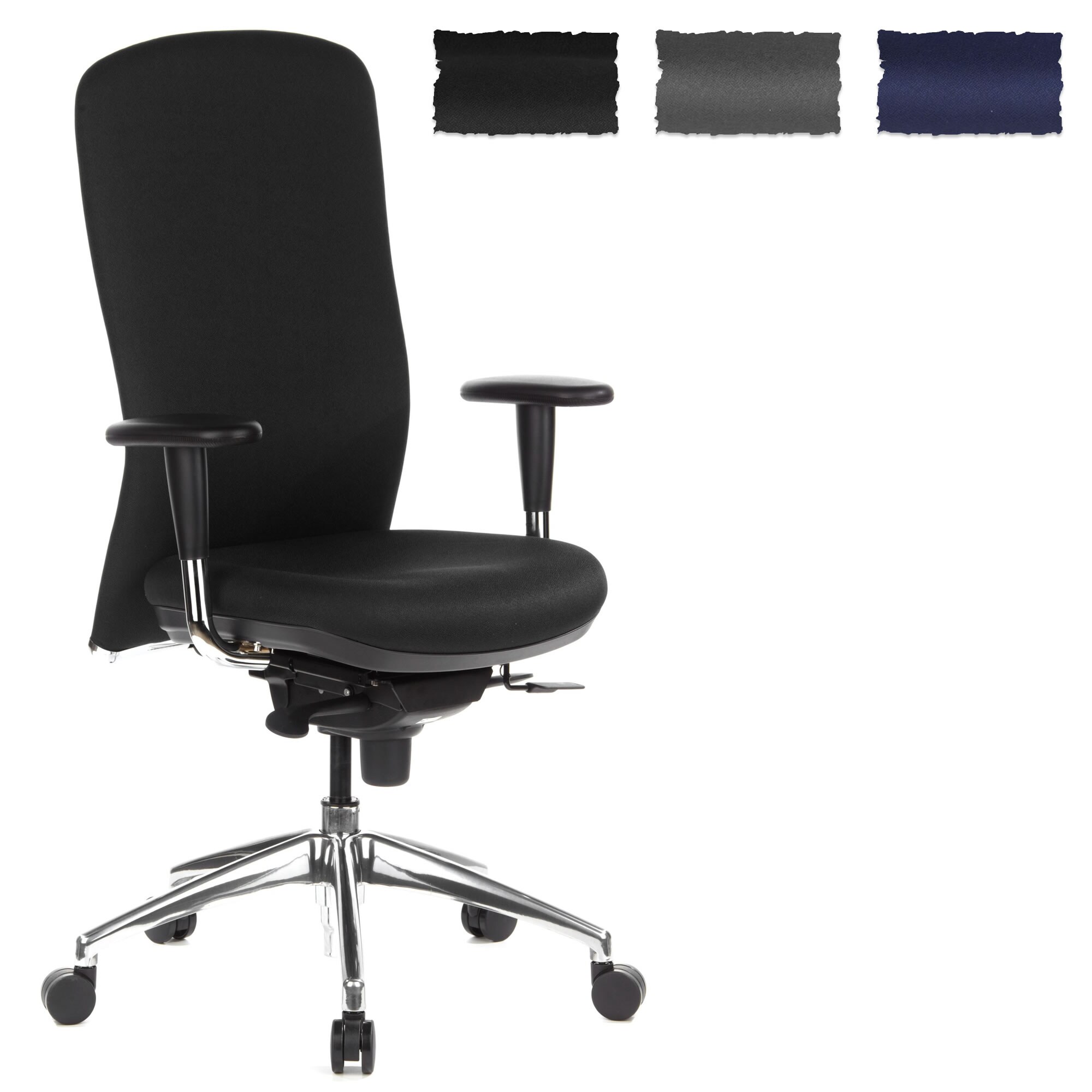 High End Bürostuhl HIGH-TEC Stoff mit Armlehnen (höhenverstellbar) hjh OFFICE