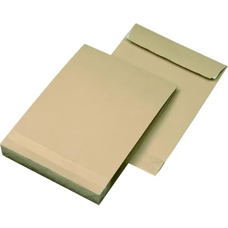 MAILmedia Faltentaschen mit 4 cm Falte, DIN B4, braun, 20 Stück