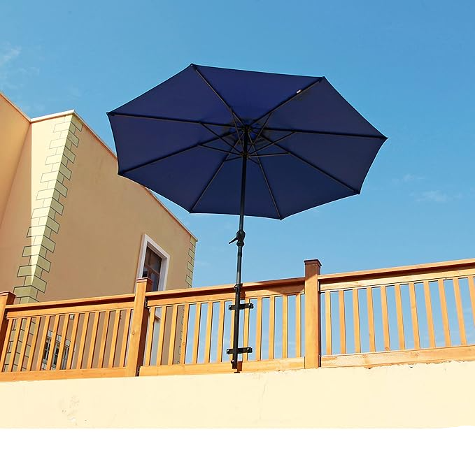 (70.5cm) Universal Eisen Sonnenschirm Halterung Balkon Geländer Klemme Schirm Ständer - Schwarz