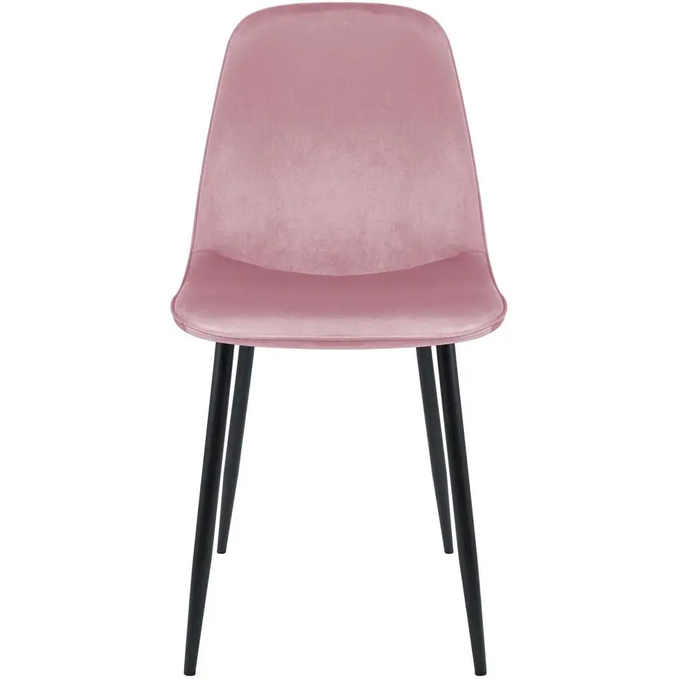 CLP Eetkamerstoel Maryam zwart Frame - Fluweel - roze