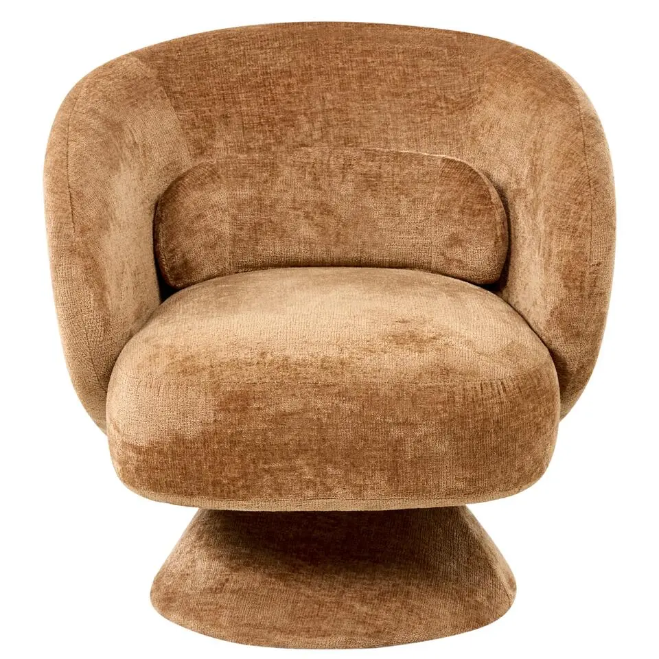 LIEKSA - Draaifauteuil - Goudbruin - Chenille