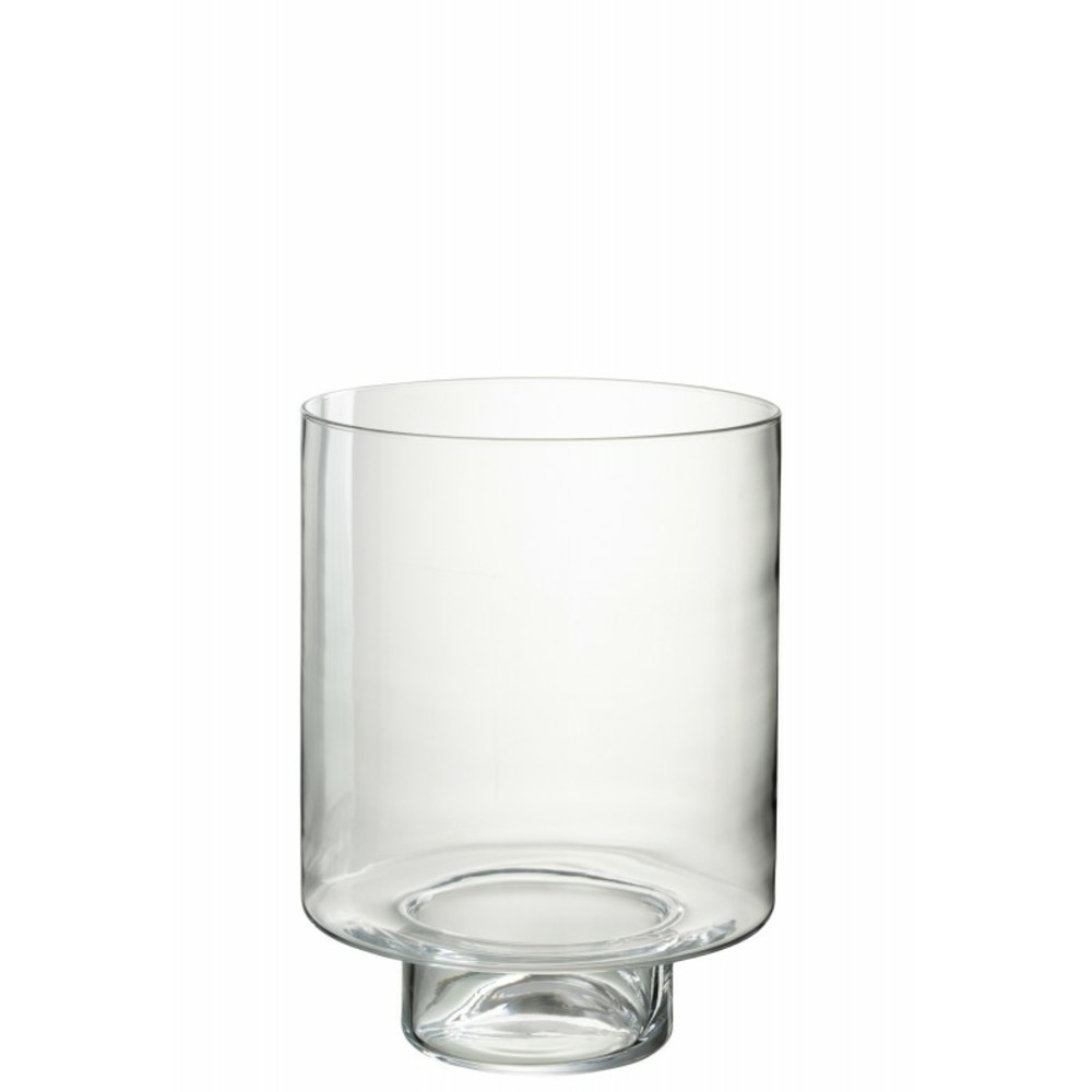 Photophore en verre transparent 26.5x26.5x36 cm