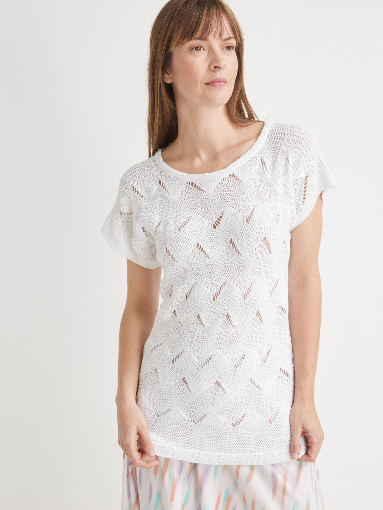 Pull maillle fantaisie manches T