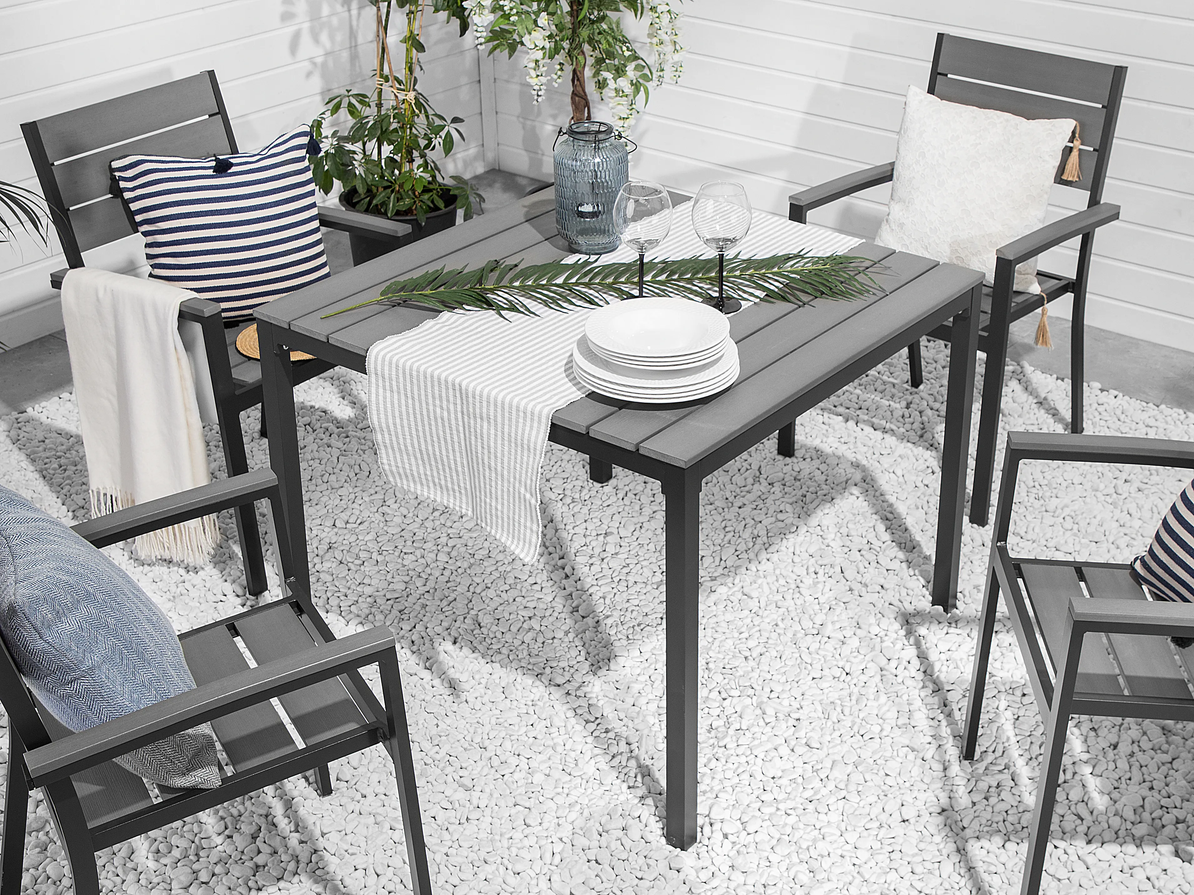 Tuin eettafel PRATO 95 cm 95 cm Grijs