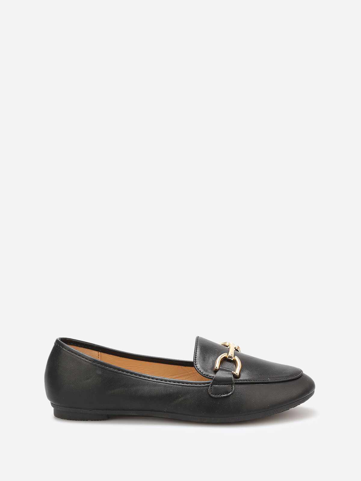 Mocassins en simili à détail mors- Noir
