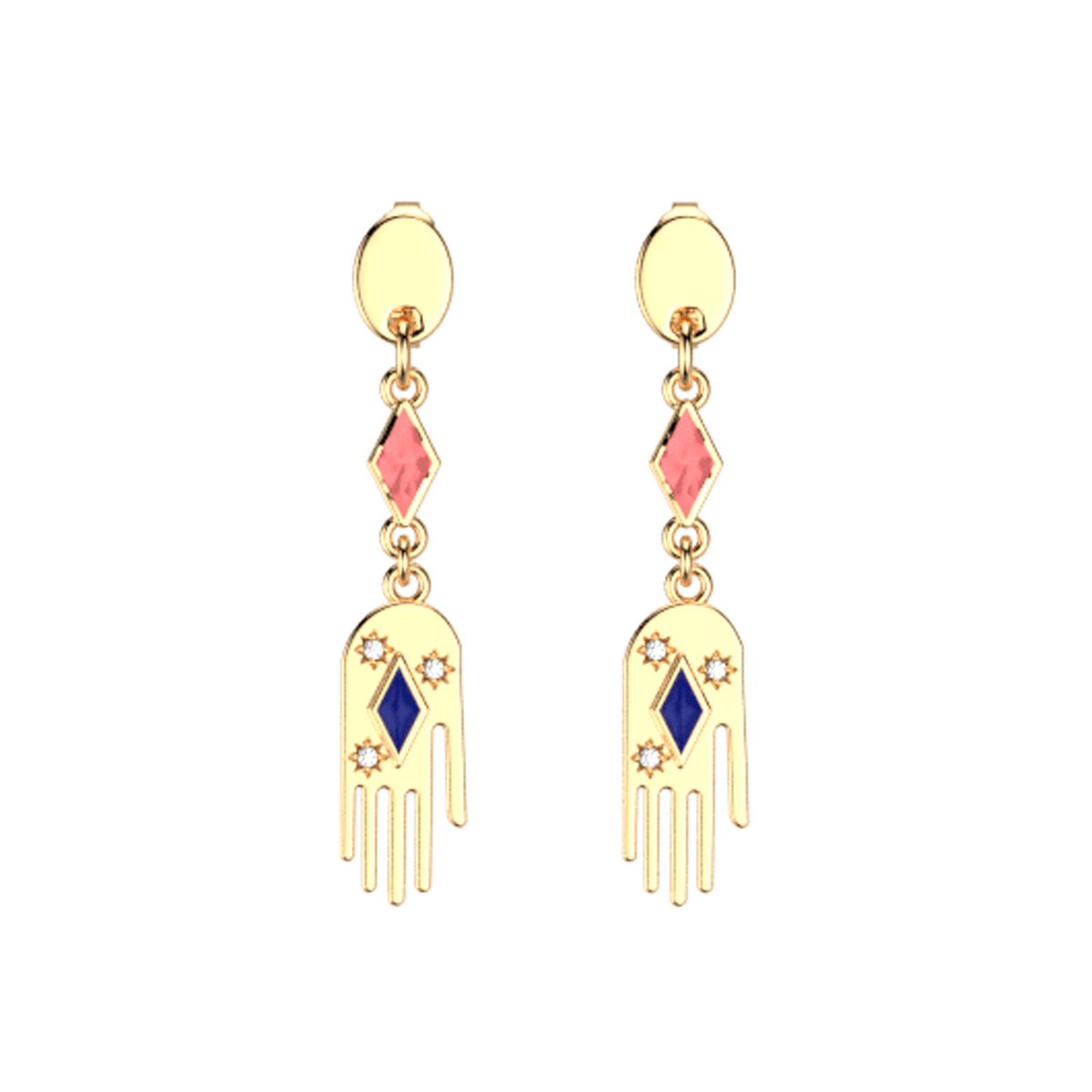 Boucles d'oreilles Les Georgettescollection Les cadettes mains laiton doré