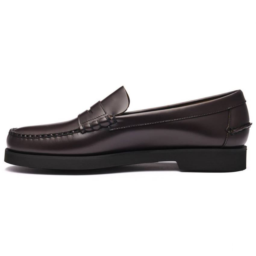 DAN POLARIS WIDE Brown Burgundy MOCASSIN-Mocassin pour homme en cuir largeur wide