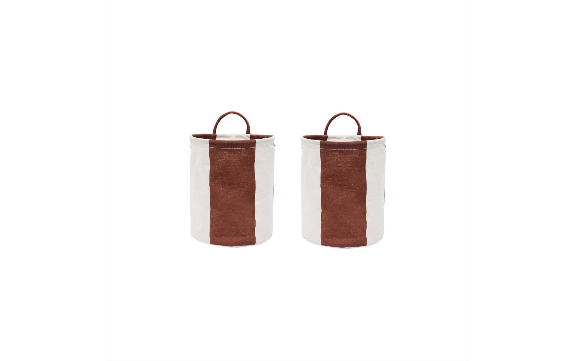 Wäschekorb Kara 2 Stück, 5 l, Braun/Weiss2-er Set Wäschekörbe mit Henkel